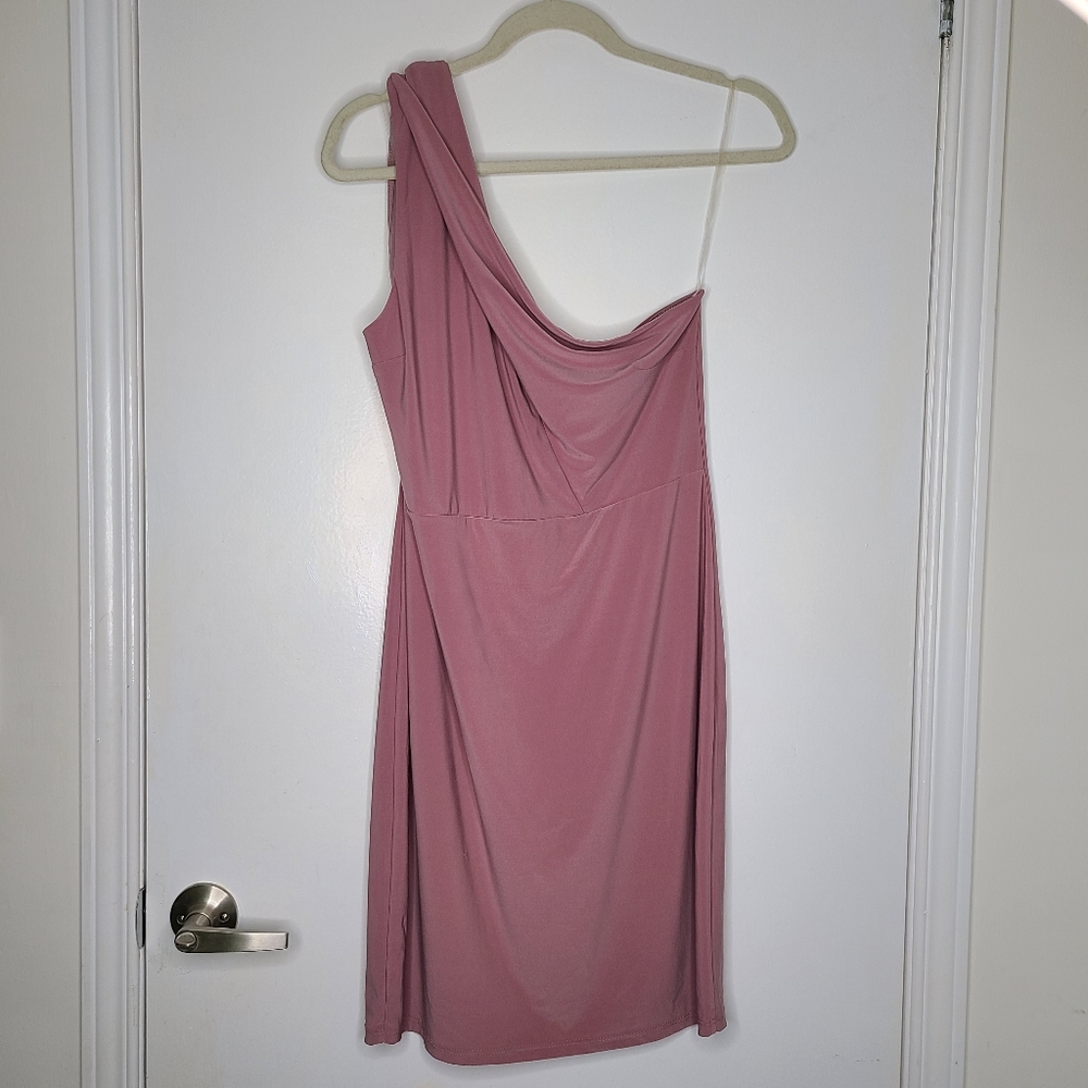 Pink one shoulder mini dress